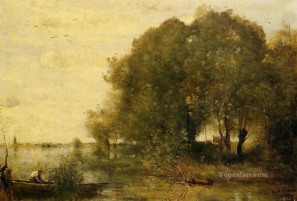 Península boscosa plein air Romanticismo Jean Baptiste Camille Corot Pintura al óleo